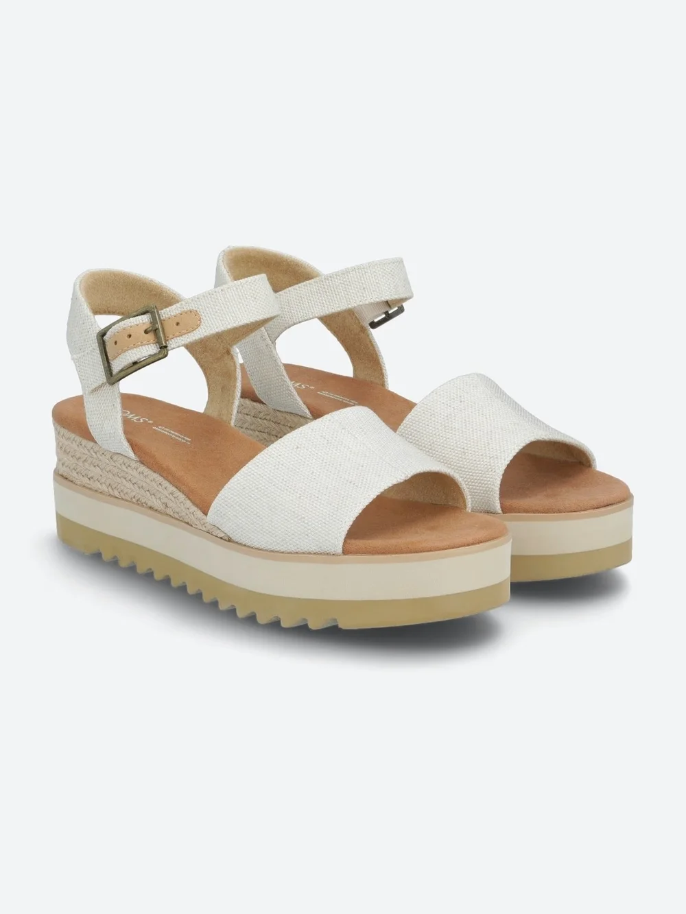 Women’s Toms White Platform Espadrille Sandals - Picture 1 of 7
